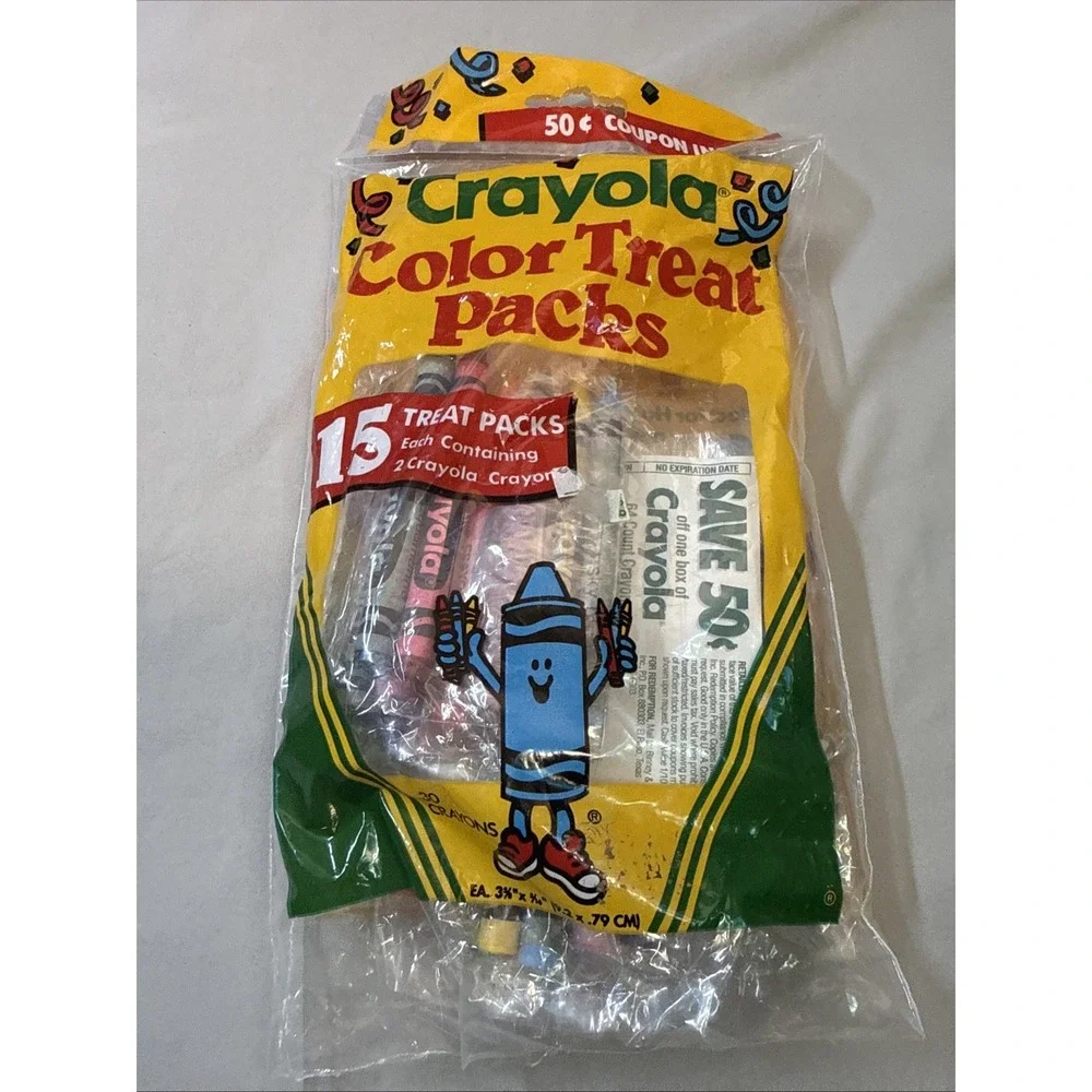 1991 Crayola Color Treat Packs Halloween & Party Favors Crayon 2 Packs 15ct New